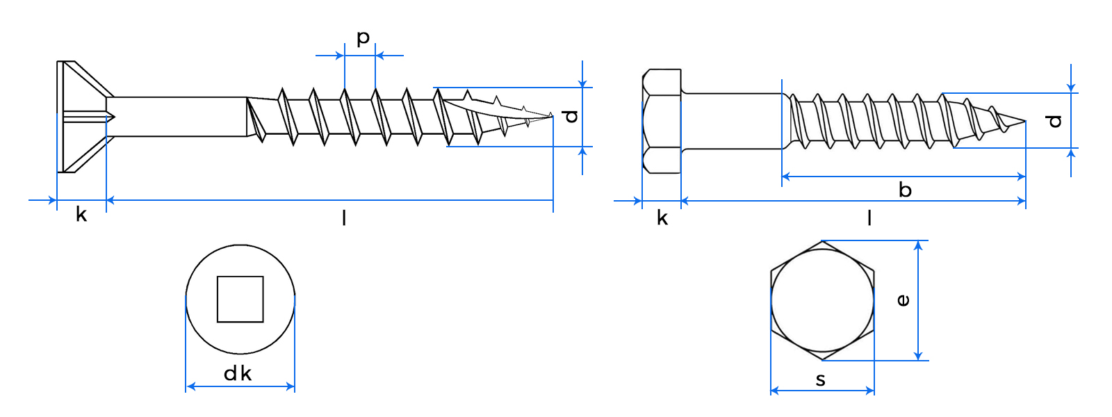 Wood Screw Drawing