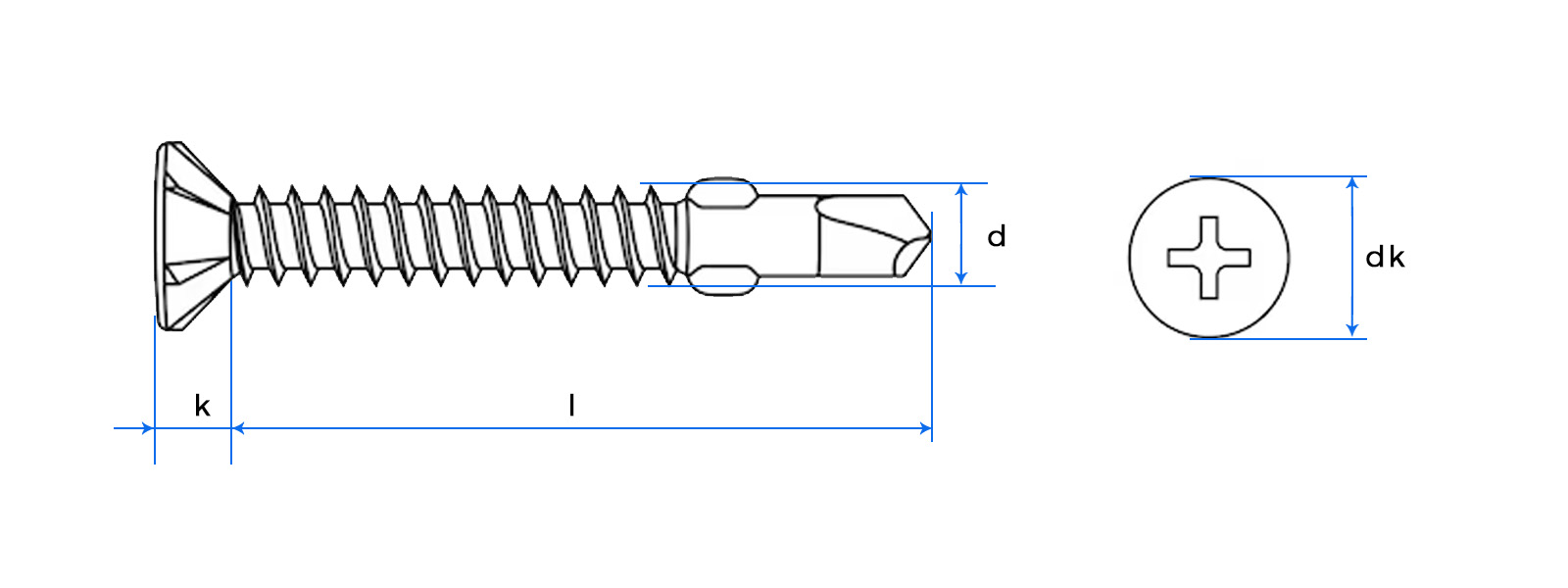 csk Screw Self Tapping drawing