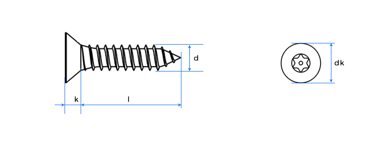 torx Screw Self Tapping drawing
