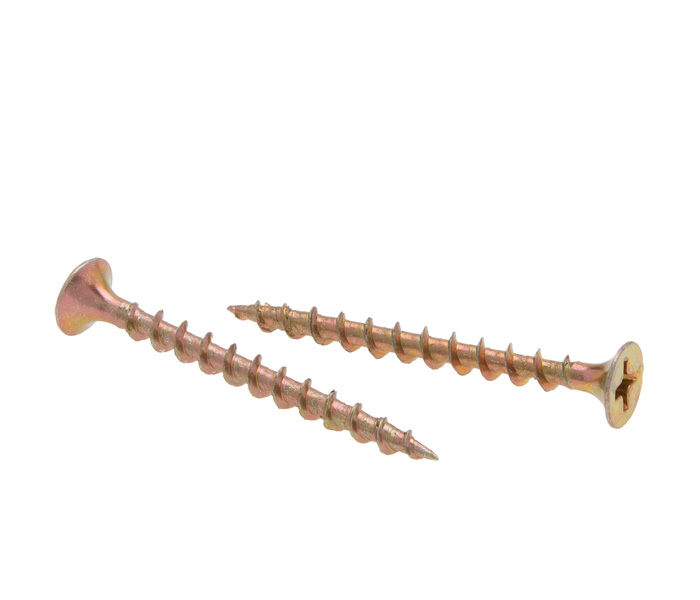 Coarse yellow zinc drywall screws