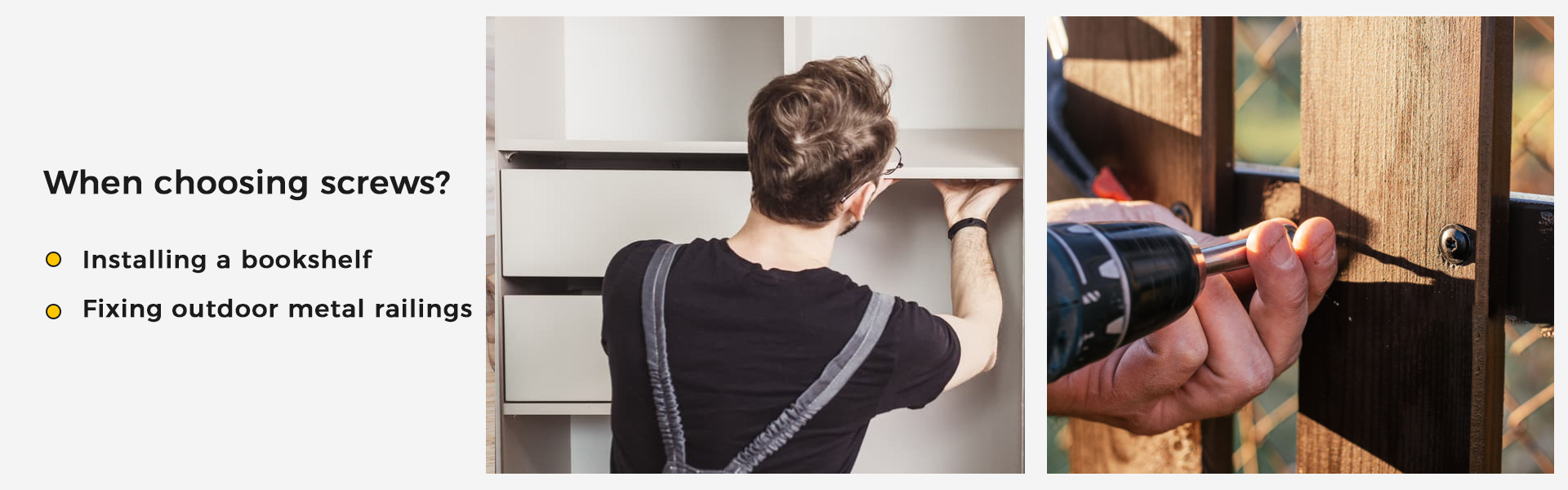 When choosing screws?