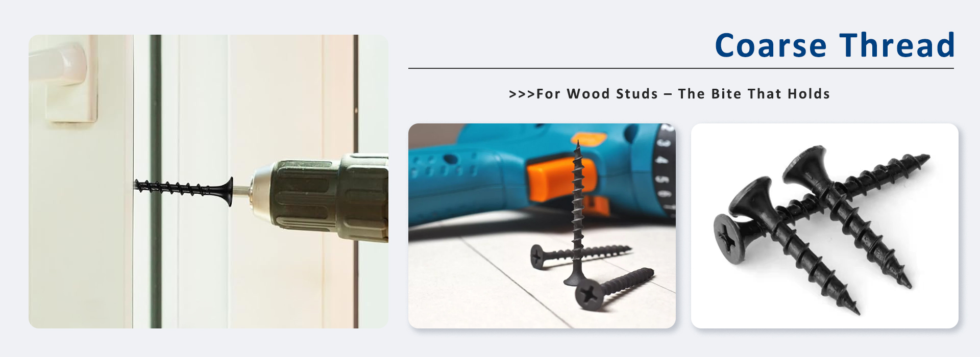 Coarse Thread: For Wood Studs – The Bite That Holds