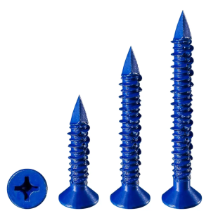 Blue PTFE-Coated Concrete Screws