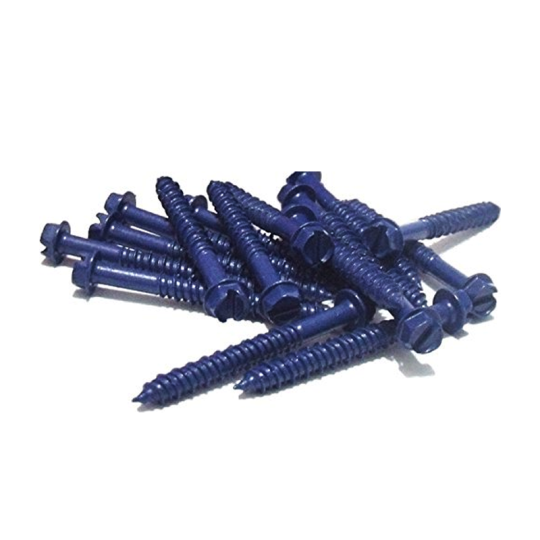 Blue Slotted Hex Head Concrete Screw