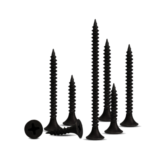 Black phosphated drywall screws
